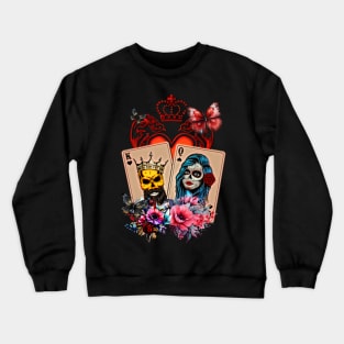 Playing cards King of hearts and queen of spades Crewneck Sweatshirt
